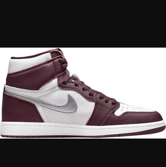 NIB AUTHENTIC Nike Men's Air Jordan 1 Retro High Bordeaux/White-metallic Silver - Picture 6 of 16